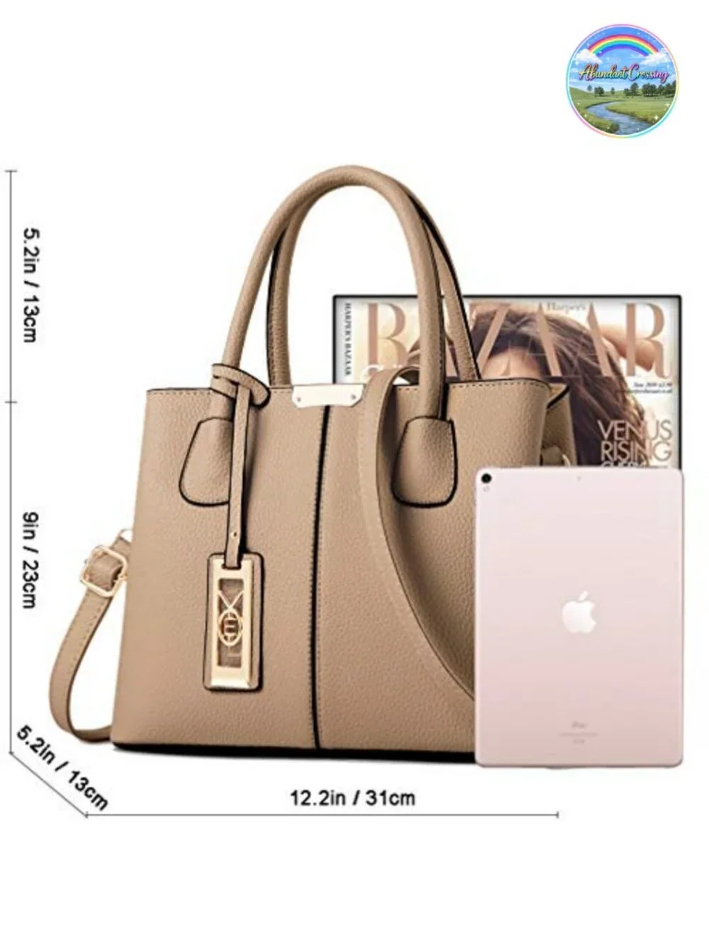 PU Leather Shoulder Tote Bag Top Handle Satchel Crossbody